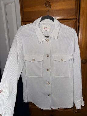Ashley By 26 International Cream Corduroy Shirt Jacket